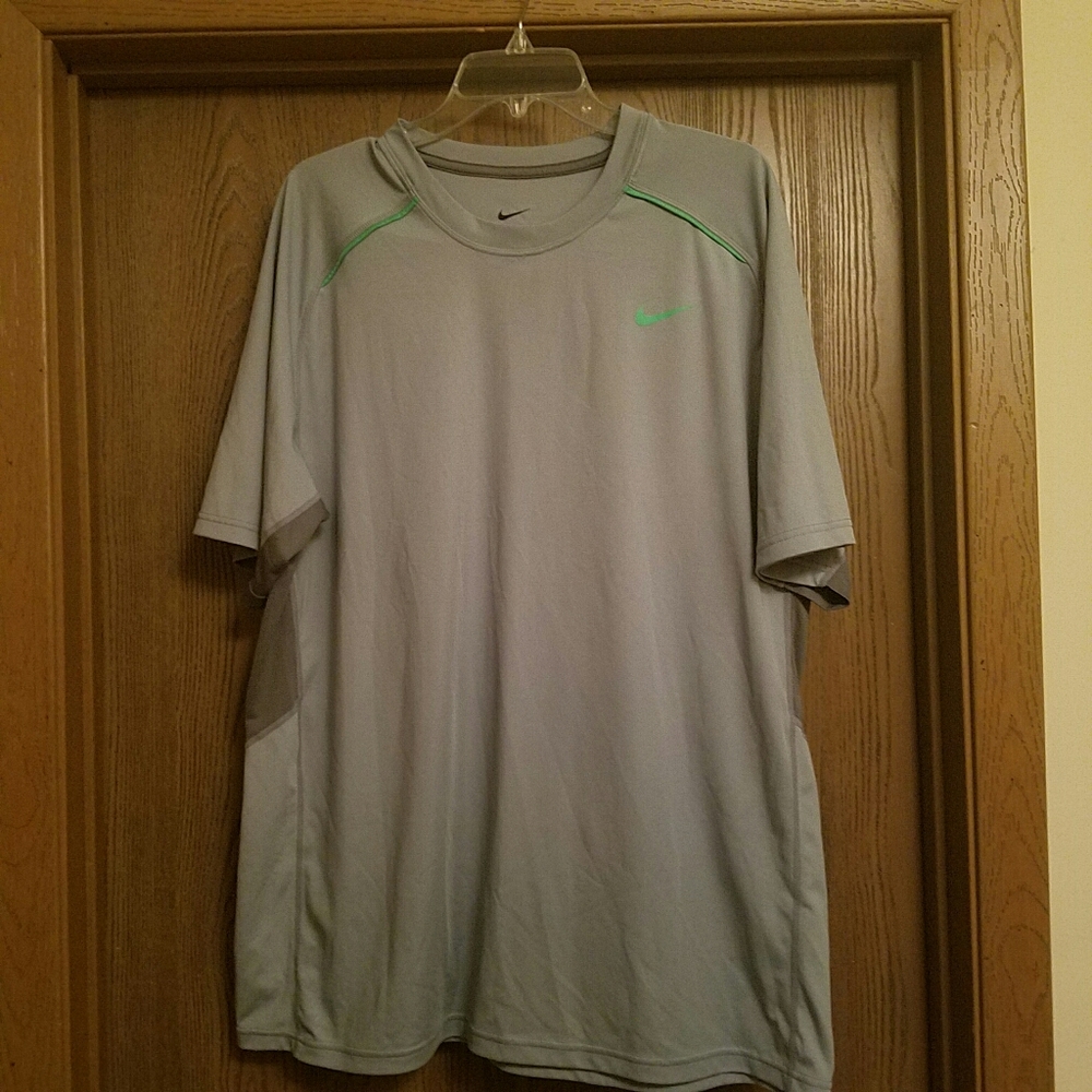 Nike DriFit gray with green logo